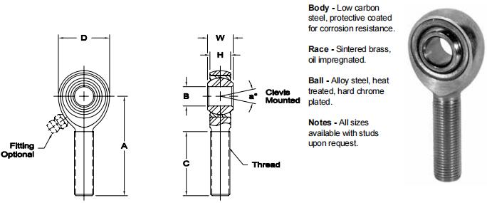 AURORABB-10關節(jié)軸承圖紙