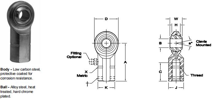 AURORA10CG-M10關(guān)節(jié)軸承圖紙