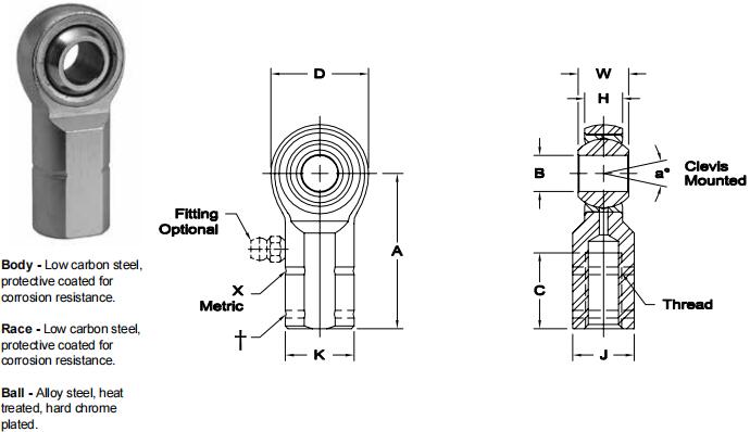 AURORAMG-M25關節(jié)軸承圖紙