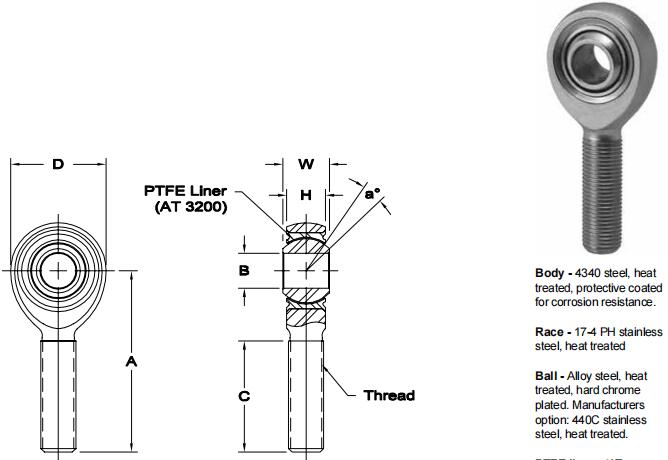 AURORAPRB-5T關(guān)節(jié)軸承圖紙
