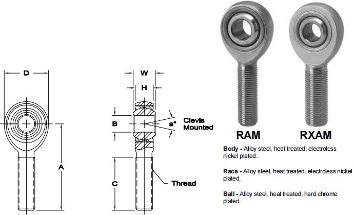 AURORARAB-12關(guān)節(jié)軸承圖紙