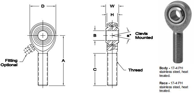 AURORASB-12E關(guān)節(jié)軸承圖紙