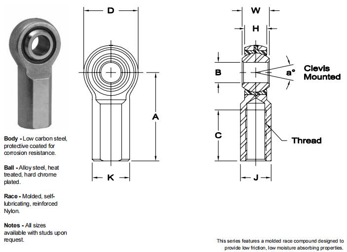 AURORASPW-4關(guān)節(jié)軸承圖紙