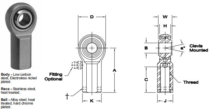 AURORASW-5關(guān)節(jié)軸承圖紙
